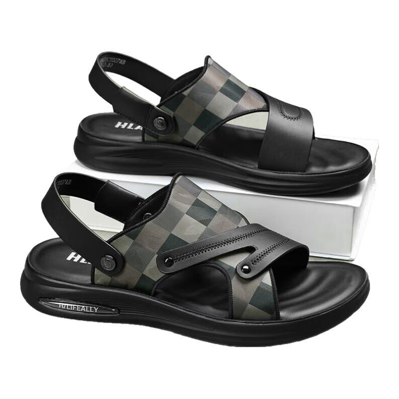 HLA Men s T027 Casual Slip-on Outdoor Sandals 42