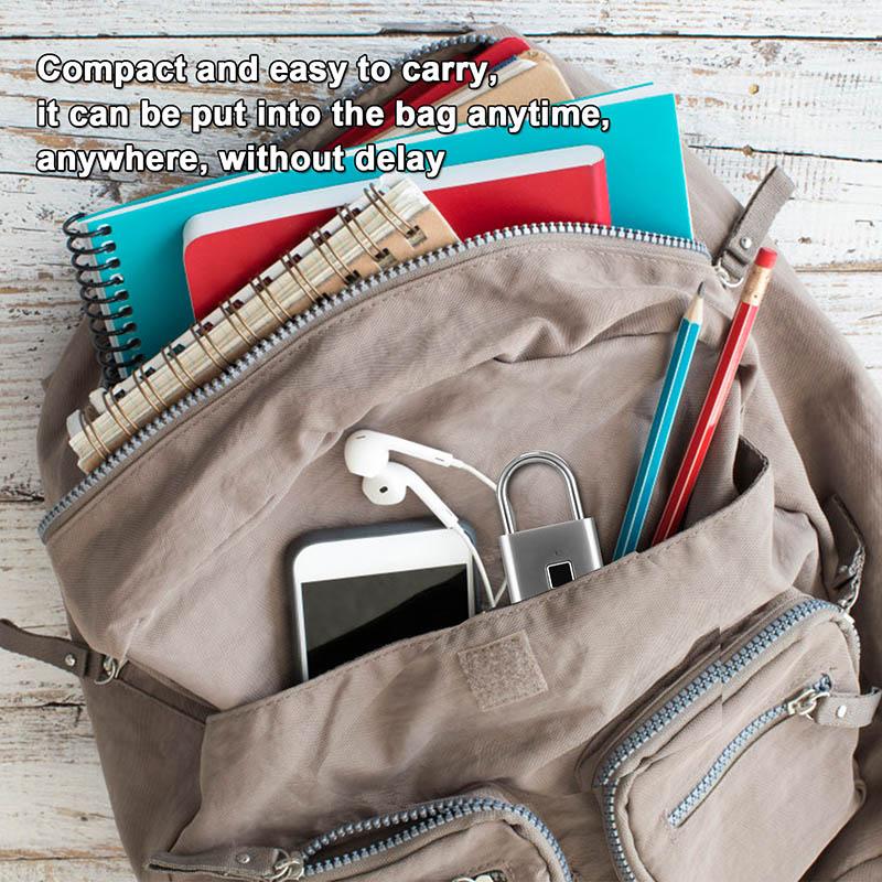 Z30 Smart Biometric Thumbprint Door USB Rechargeable Padlocks Portable Anti-Theft Fingerprint Lock for Bag Drawer