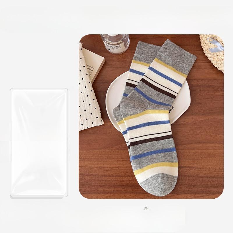 

Женские модные трендовые осенне-зимние носки-гольфы с цветными ретро-полосками и контрастной расцветкой 1 pair синий/серый