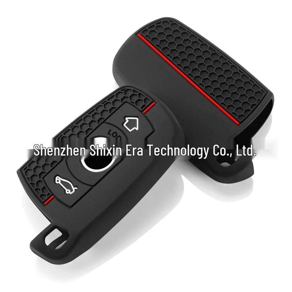 Silicone Key Case with Red Honeycomb Pattern for BMW 2, 3, 4, 5 Series, M3 & 320li.