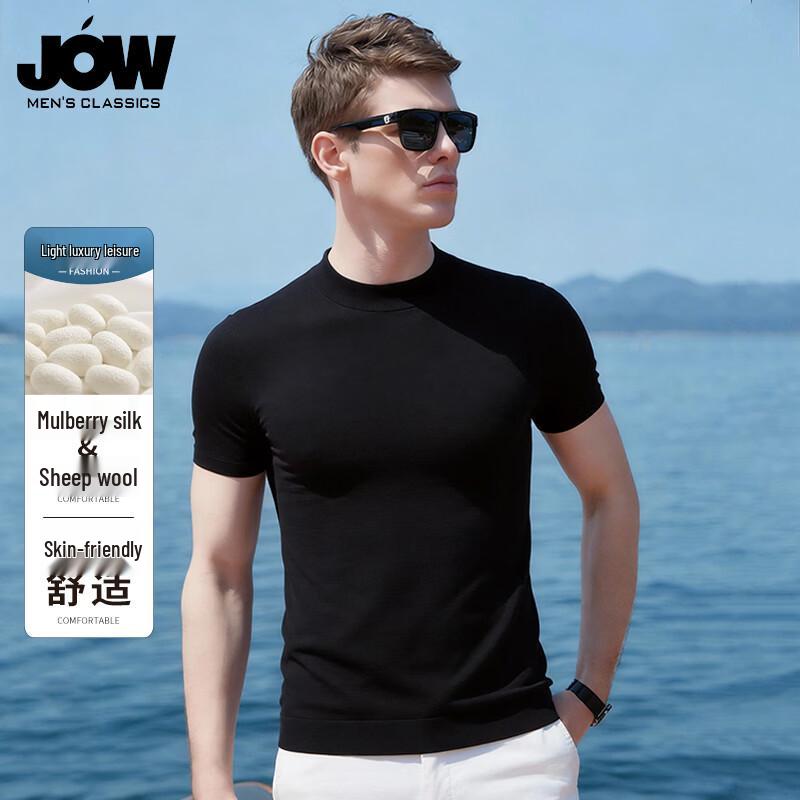 JOW Men s Silk Wool Blend Short Sleeve T-shirt L