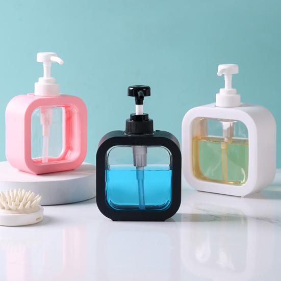 Lotion Bottle Leak-Proof Clear Design Press-down Pump Dispenser Wide-Mouth Plastic Waterproof Liquid Bottle