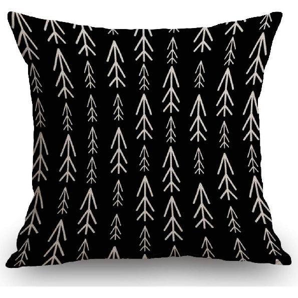 SSOIU White Dog Paw Footprint Icon Isolated On Black Background Decoration Farmhouse Decor Cotton Linen Home Decorative Throw Pillow Case Cushion