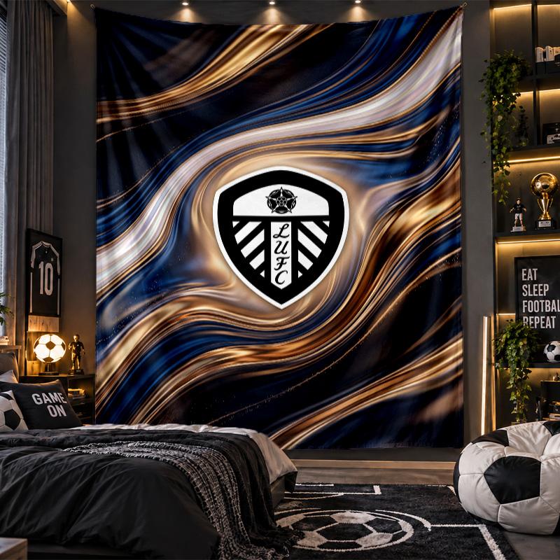 Arazzo da Appendere a Parete Stampa Calcio Leeds United Tessuto per Soggiorno Camera da Letto Decorazione Casa