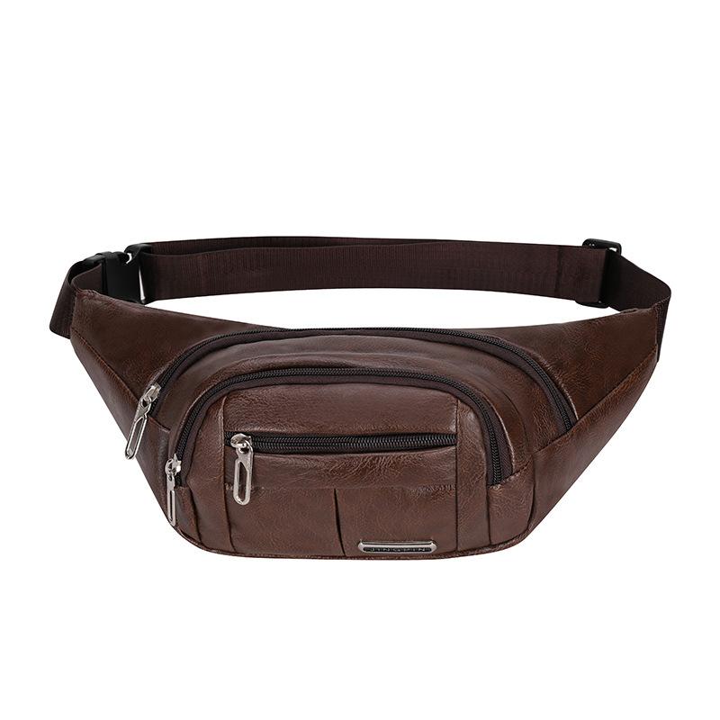 Leather Breast Bag, Men's Multi-functional Shoulder Fanny Pack, Crossbody Backpack, Casual Sports Fanny Pack, Waterproof Fanny Pack.
