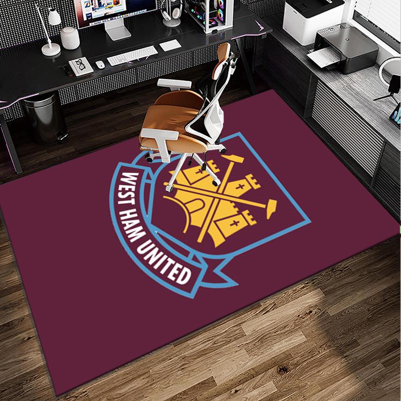 Football Club Emblem Office Rug Chair Mat, Game Carpet, Suitable for Front Door, Bedroom, Living Room, Desk, Holiday Gift