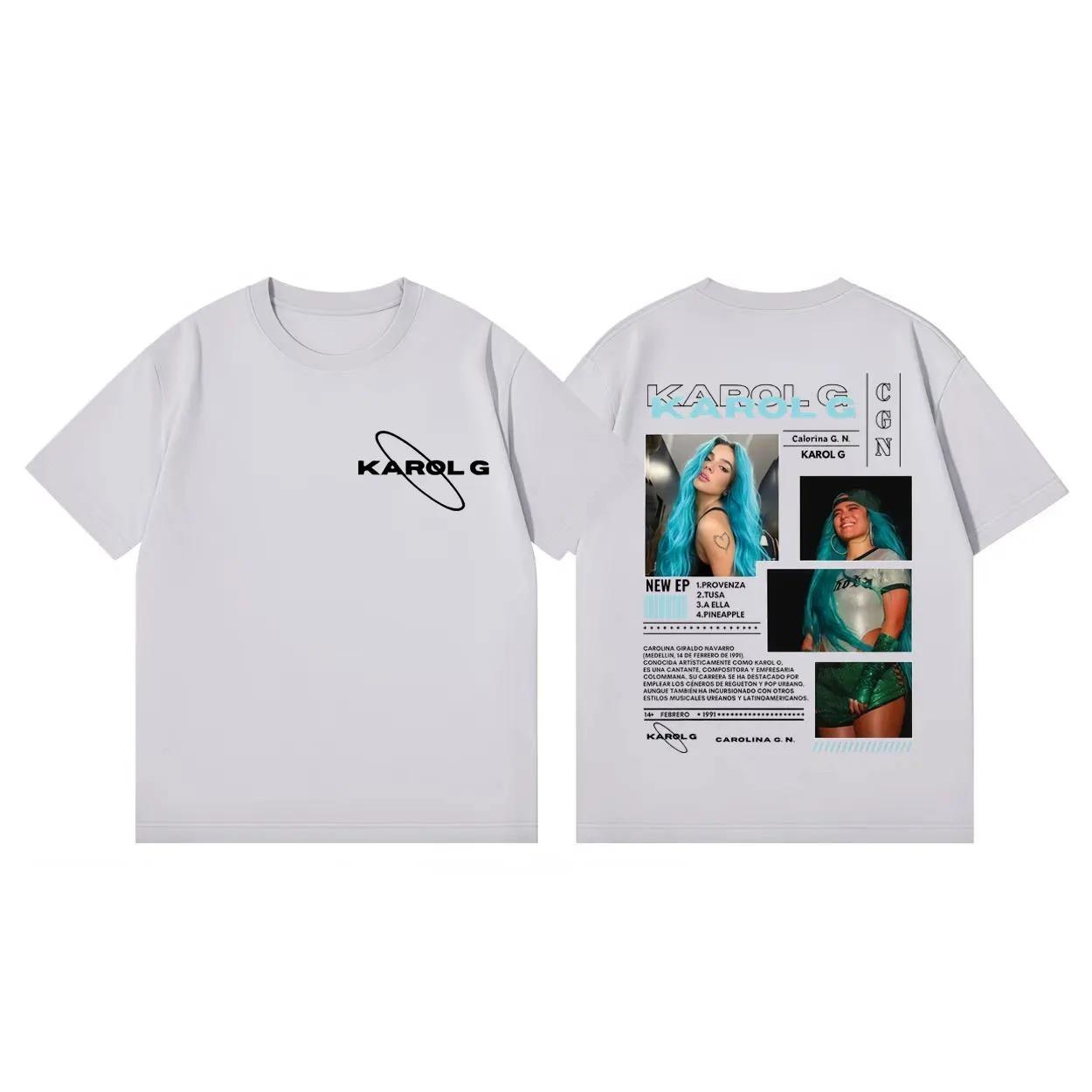 

2026 Singer Karol G Graphic T Shirts Unisex Women Fashion Aesthetic Short Sleeve T-shirt High Quality Cotton Oversized T-shirts 4XL