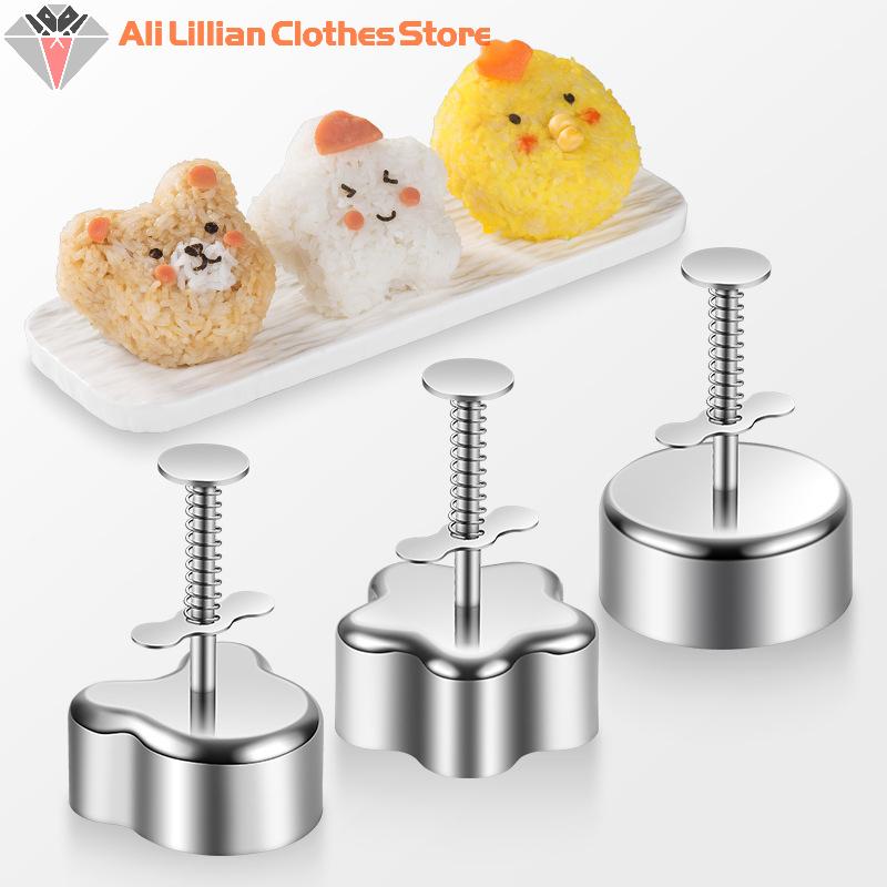 Stampi per Sushi in Acciaio Inossidabile Stampo per Palline di Riso Strumento Bento Stampo per Onigiri Strumenti da Cucina Accessori per Sushi