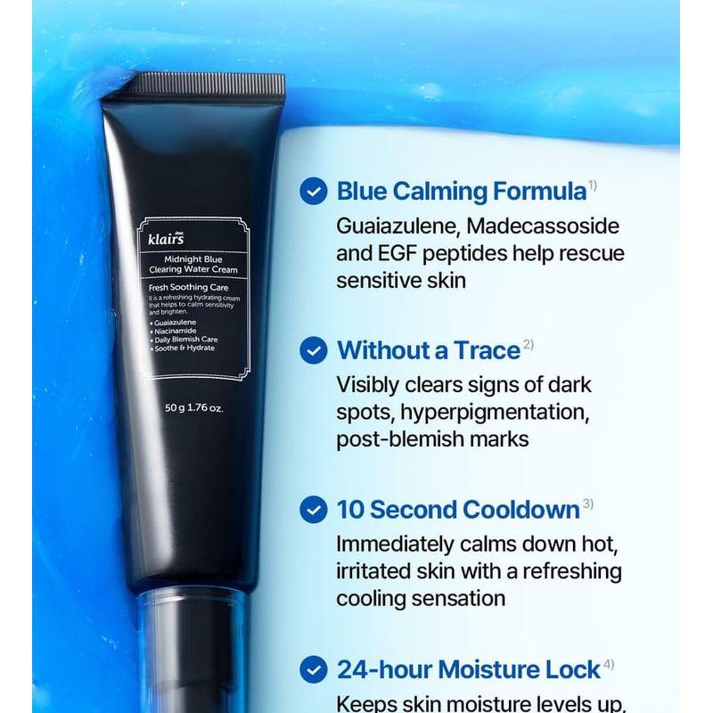 dear, klairs Midnight Blue Clearing Water Cream