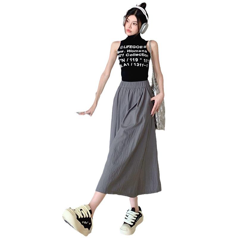 Women's Retro Pleated Mid-Length Skirt - Summer/Autumn Yamamoto Style