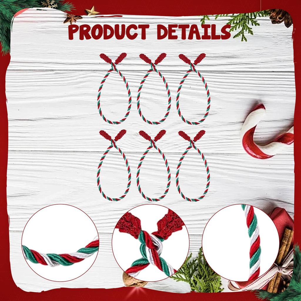 6 Pieces Christmas Garland Ties Home Decor Festive Convenience Flexible Banister Ties Christmas Garland Twist Ties for Stairway