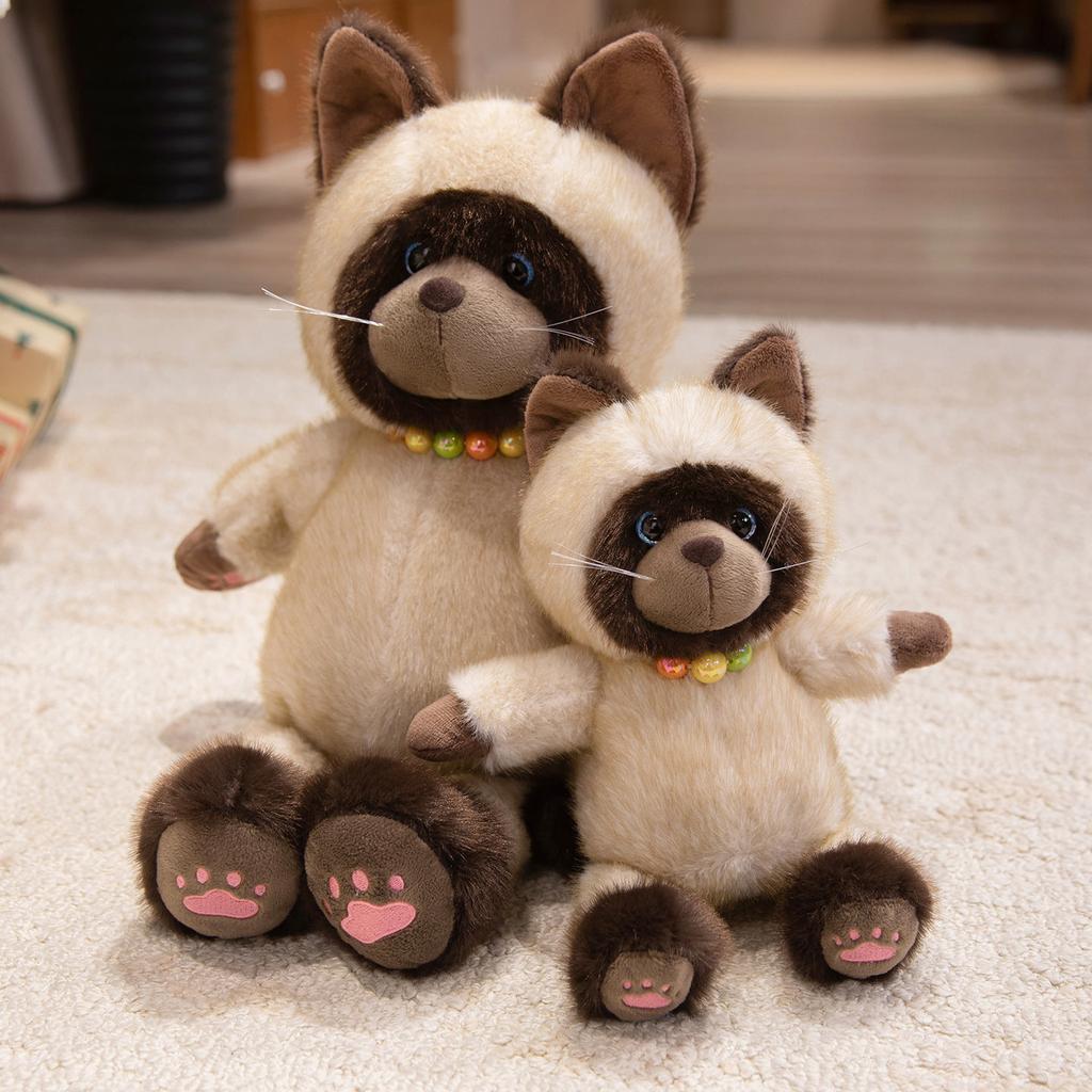 Cartoon Cute Siamese Cat Doll Plush Toy Kitten Cat Doll Children Companionship Soothing Doll