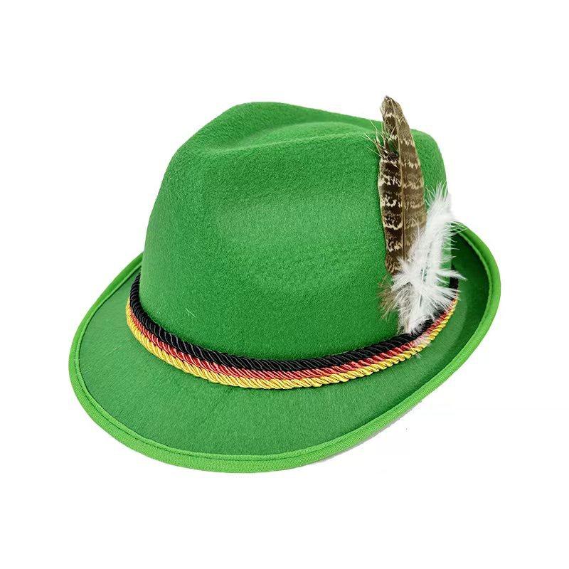 New Novelties Adult Oktoberfest Hat German Bavarian Swiss DressUp Felt Hats Tyrolean Lederhosen Costume Fedora