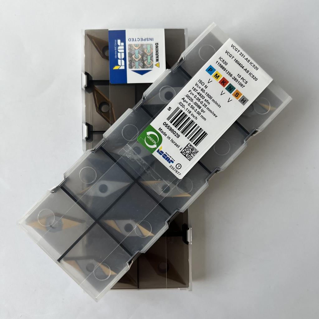 ISCAR / VCGT160404-AS IC520 / Industrial Indexable Carbide Inserts 10 Pcs