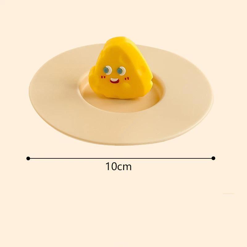Lebensmittelecht 10cm Cartoon Silikon Tassenabdeckung Hitzebeständig Auslaufsicher Saugfähig Staubdicht Deckel für Küche Tägliche Nutzung Kaffeebecher