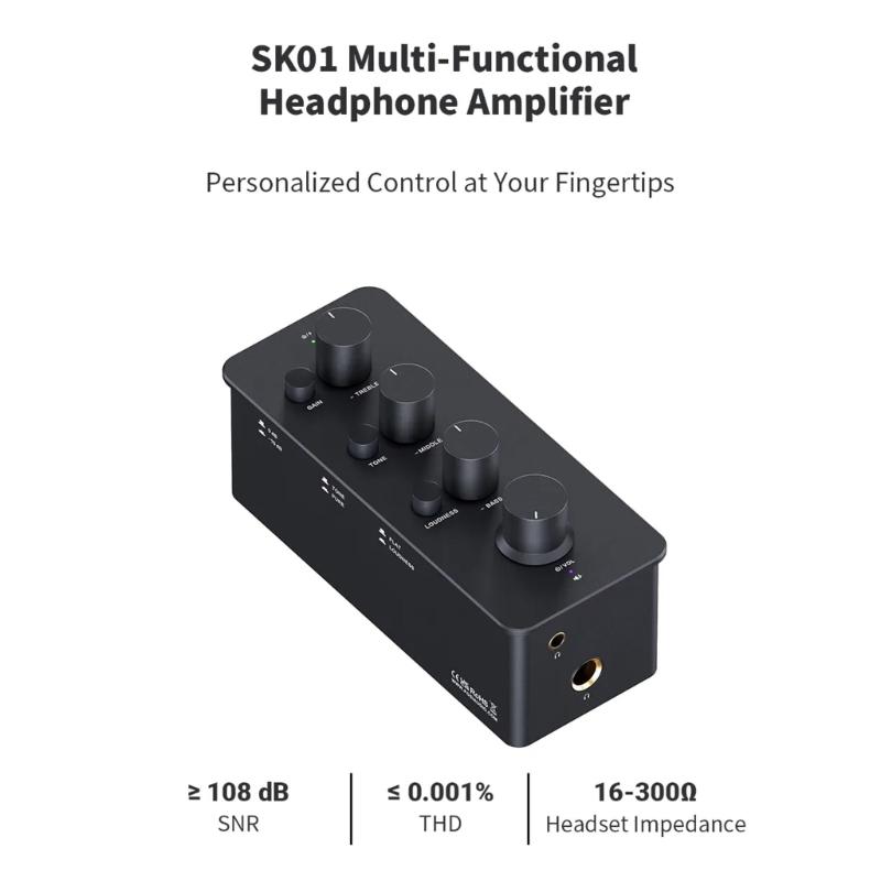 Tragbarer 2-in-1-Kopfhörerverstärker. Vielseitiger Kopfhörerverstärker. Kopfhörerverstärker aus Aluminiumlegierung. Steigern Sie Ihre Qualität