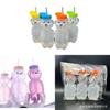 Small Bear Drink Cup Set With Silicone Straws And Brushes For Kids And Teens