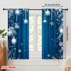 2pcs  2D plane printing Print Curtains Blue Christmas Ornaments Snowflakes Versatile Polyester (without rod) Outdoor Decorations
