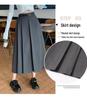 Women's Summer High-Waisted A-line Pleated Drape Skirt Suit