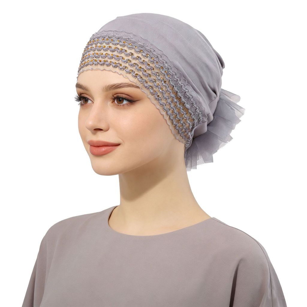 Plain Color Silk Cotton Head Cover With Sunshade And Elastic Band For Casual Wear