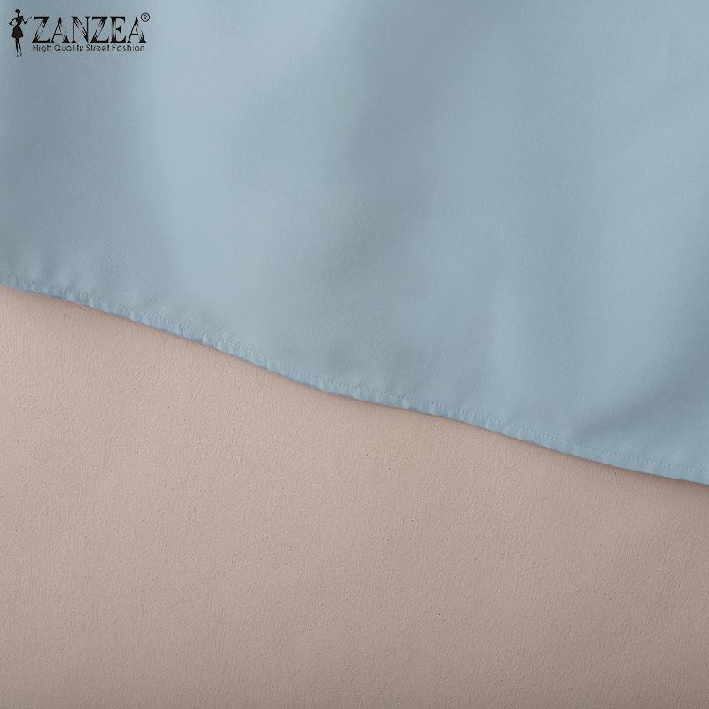 ZANZEA Γυναικείο Καθημερινό Καλοκαιρινό Αμάνικο Φόρεμα με Στρογγυλή Λαιμόκοψη