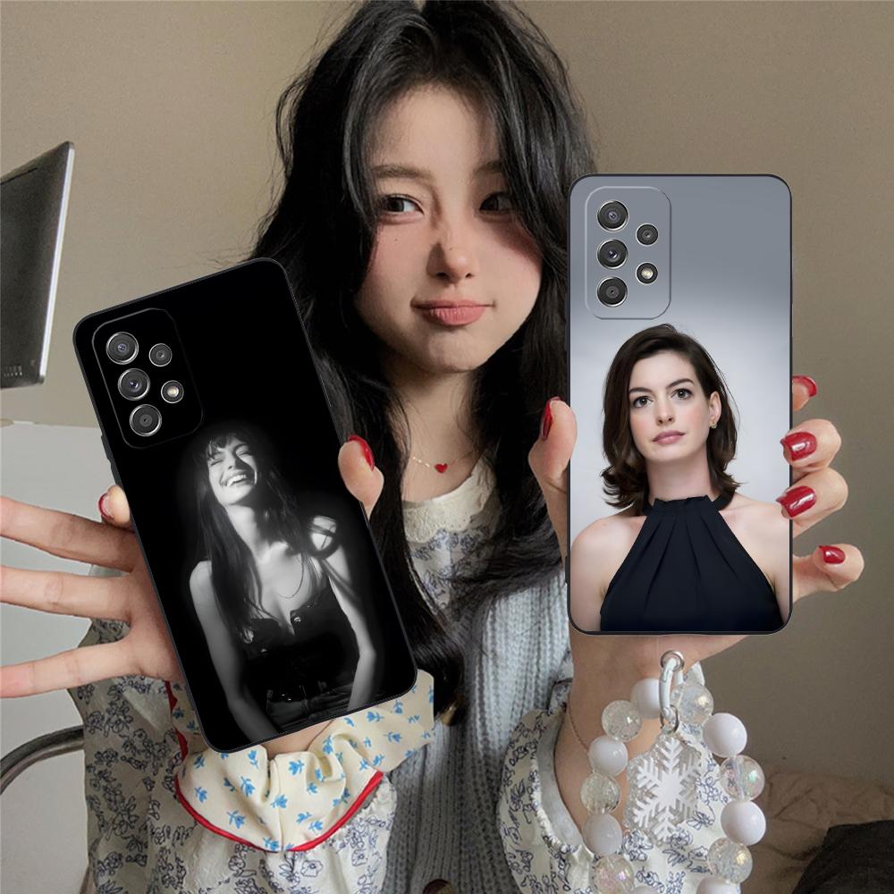 Anne Hathaway Mobile Phone Case for Samsung Galaxy M55 54 42 35 34 33 32 23 22 15 14 13 12 F55 5G Colorful Cover Cover Luxury