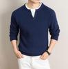 Shanggu Men’s High-End Loose Fashion Round Neck Sweater - Light Luxury and Versatile