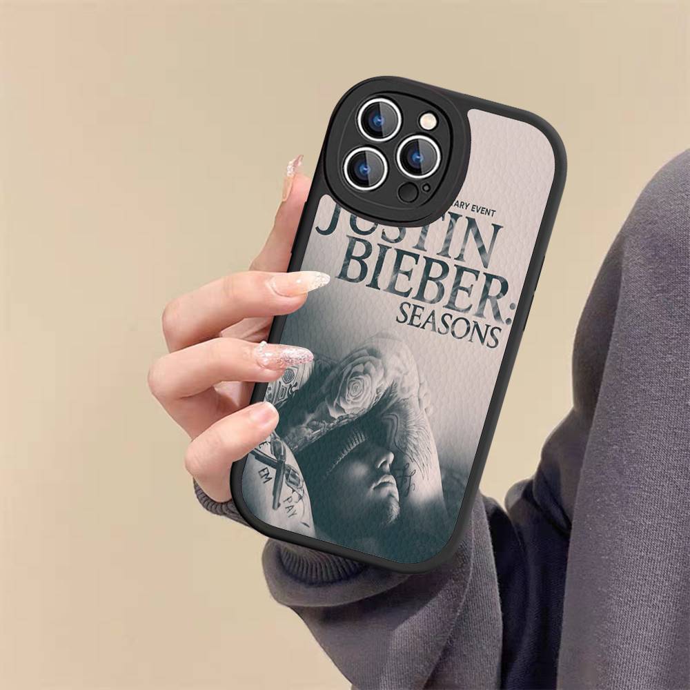 Singer Justin B-Bieber For iPhone 16 15 14 13 12 11 Pro Max Plus Leather Phone Cover