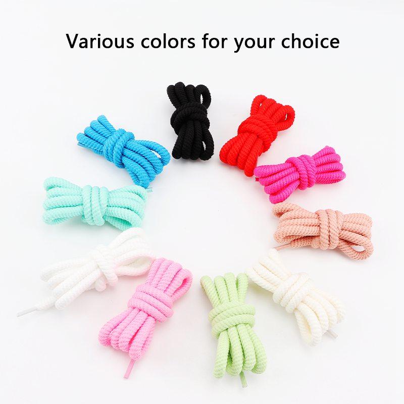 1 Pair 10mm Thick Round Shoelaces for Sneakers Running Sports Shoe Laces 100/120/140/160CM Shoelaces for Shoes Accessories