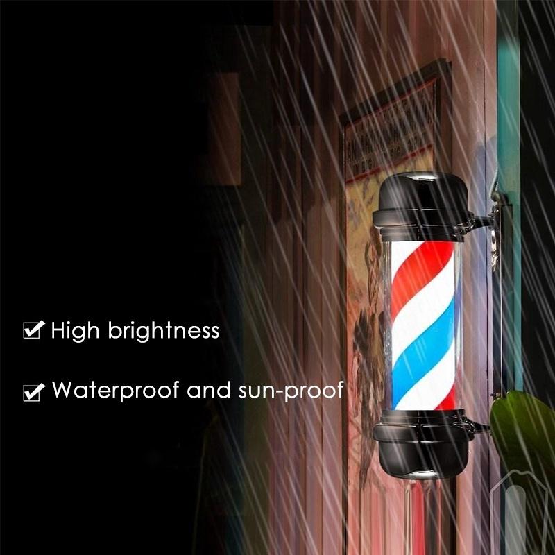 110V/220V Barber Shop Pole Lighting Stripe Rotating Light Stripes Sign Hair Wall Hanging LED Downlights