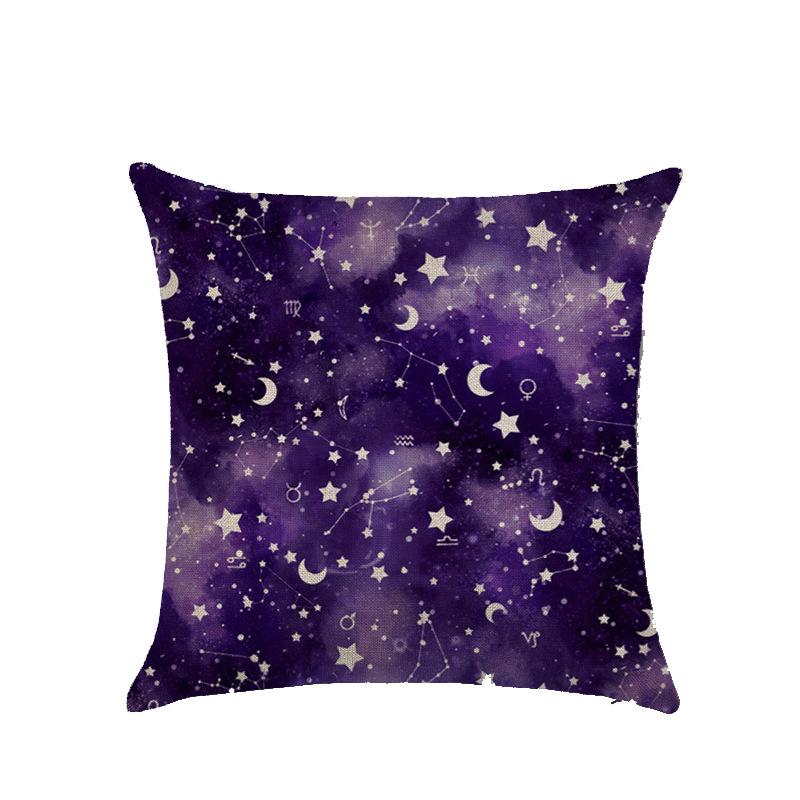 Purple Cartoon Modern Simple Linen Pillow Cover  Office Home Car Pillow Cover Premium Durable Quality