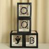 4Pcs/Set Cube 3D Transparent Balloons Boxes Pumpkin Photography Background Box  Haunted House