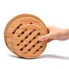 1 Pc Round Bamboo Kitchen Heat Insulation Pads 19.5/15CM Natural Bamboo Mat for Hot Dishes/Pot/Bowl/Teapot/Hot Pot Holders