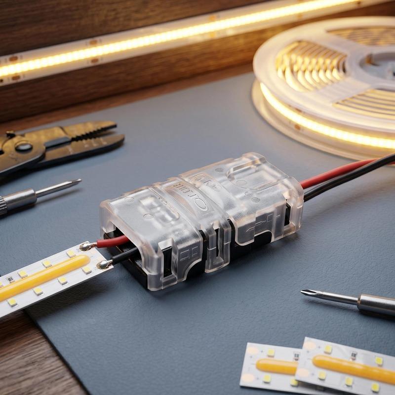 8mm 10mm LED Light Strip Connectors Solderless Quick Connect Cable Clips for LED Light Tape Electrical Wire Connect Terminals
