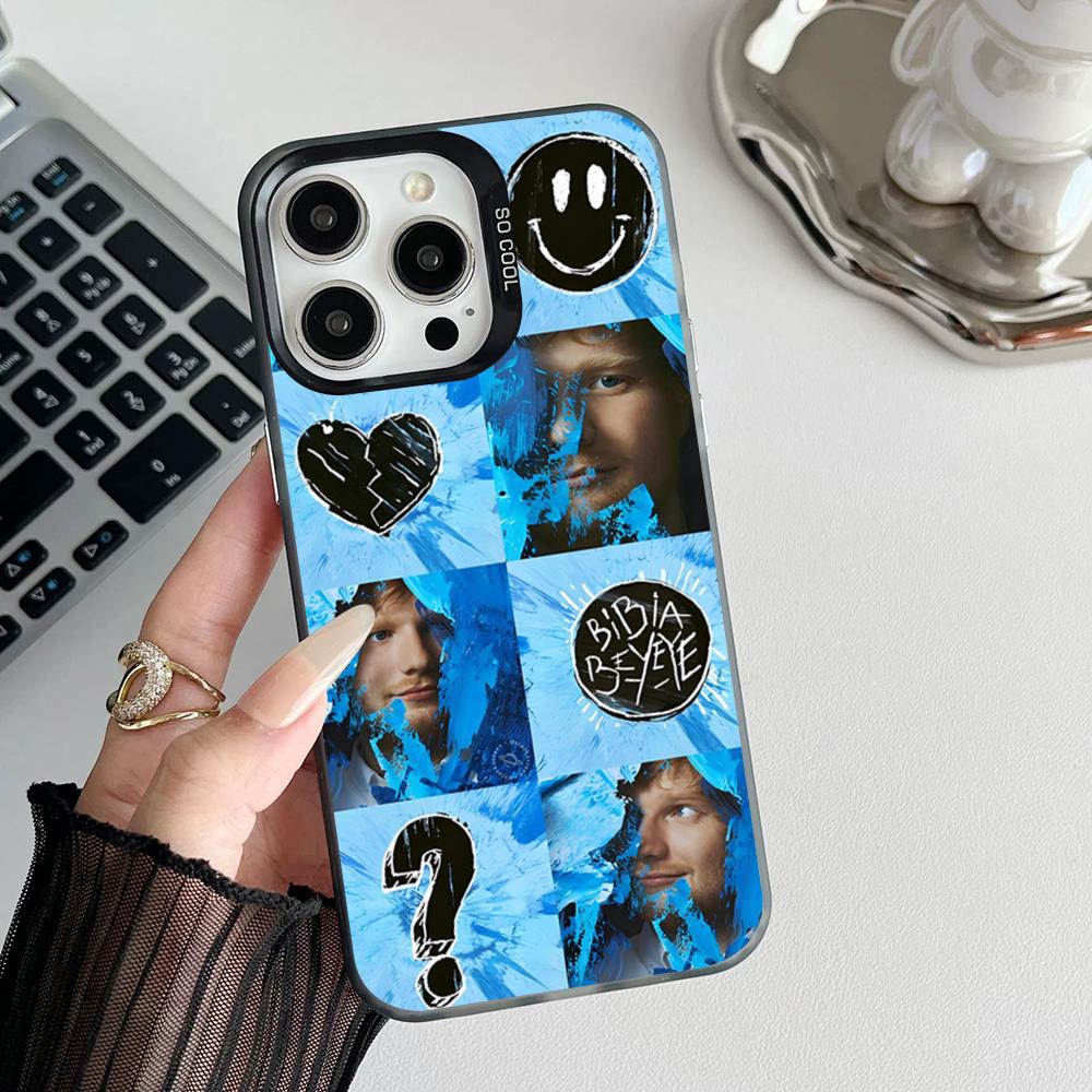 E-Ed S-Sheeran Hot Singer Phone Case Matte Colored Silver For Iphone 17 16 15 14 Pro 13 12 Air Plus 11 7 8 Max Luxury Cover