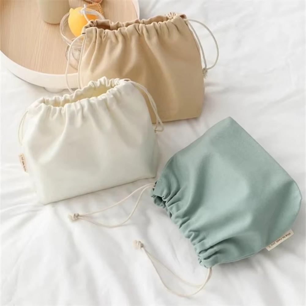 Borsa multiuso 27*20cm con coulisse Borsa in tela riutilizzabile tinta unita Custodia per capi delicati cosmetici