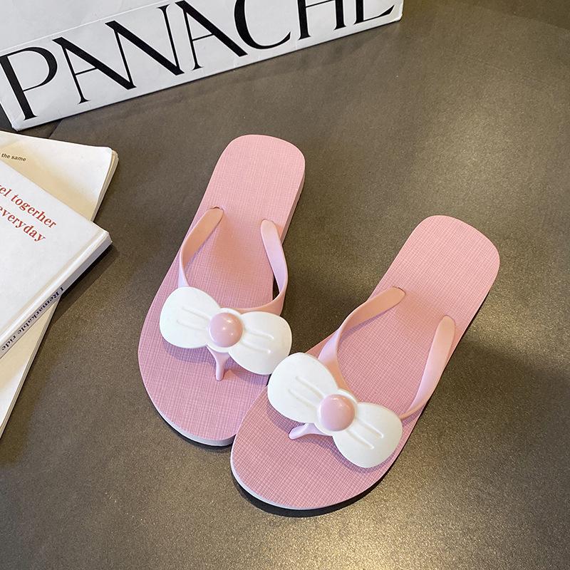 Women's Bowknot Flat Sandals: Non-slip, Wear-resistant, Soft & Elastic for Summer Beach & Casual Wear