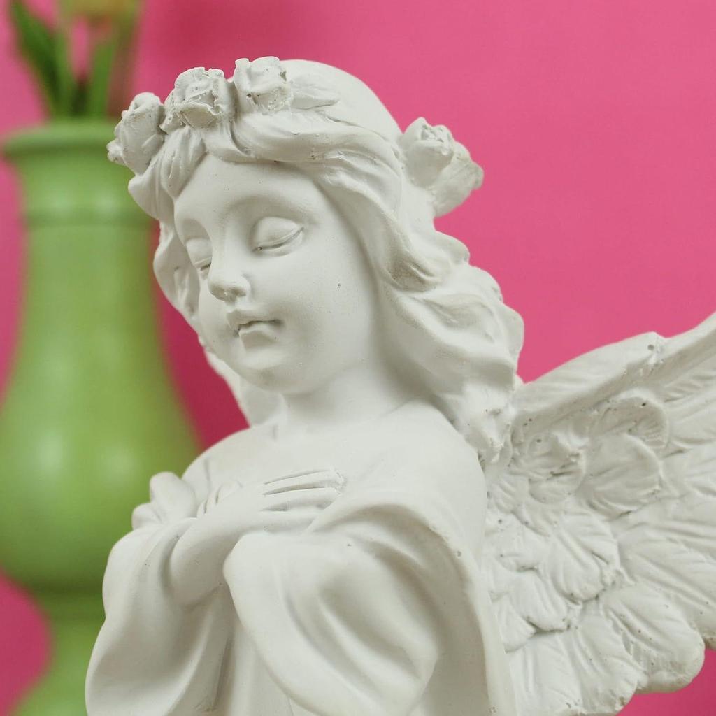 Dekorative Engelsfigur Statue Prunkstück (Kunstharz, 20,3 cm x 12,7 cm) für Home Office Tisch für Familie und Freunde