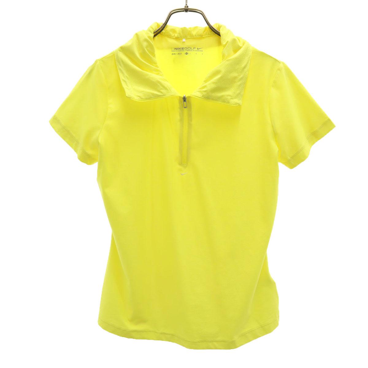 

NIKE Short sleeve Half zip Wear L yellow Women Used