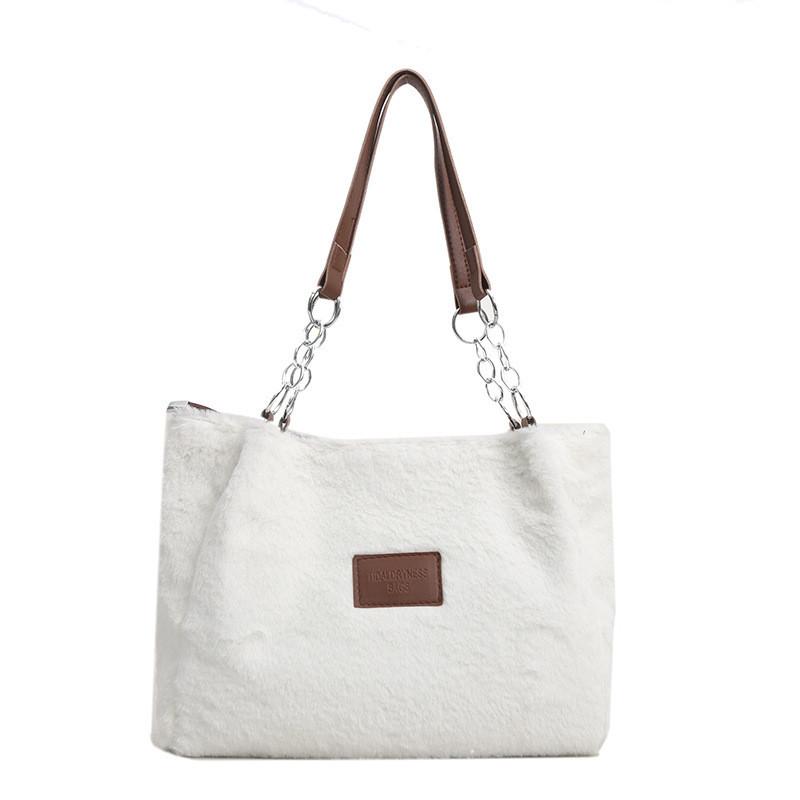 New Arrival Plush Underarm Shoulder Bag For Women Large Capacity Trendy Tote Bag коричневый