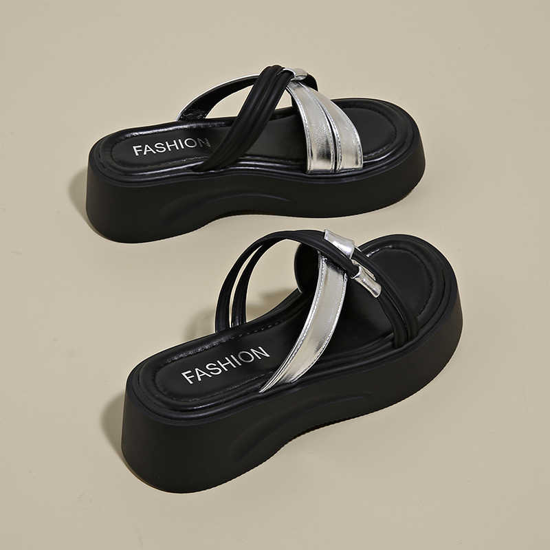 Fashion Slip Resistant Without Back Woman's Summer Slippers Sandals High-level Sneakers Shoes Black Flip Flops Sports Loafersy