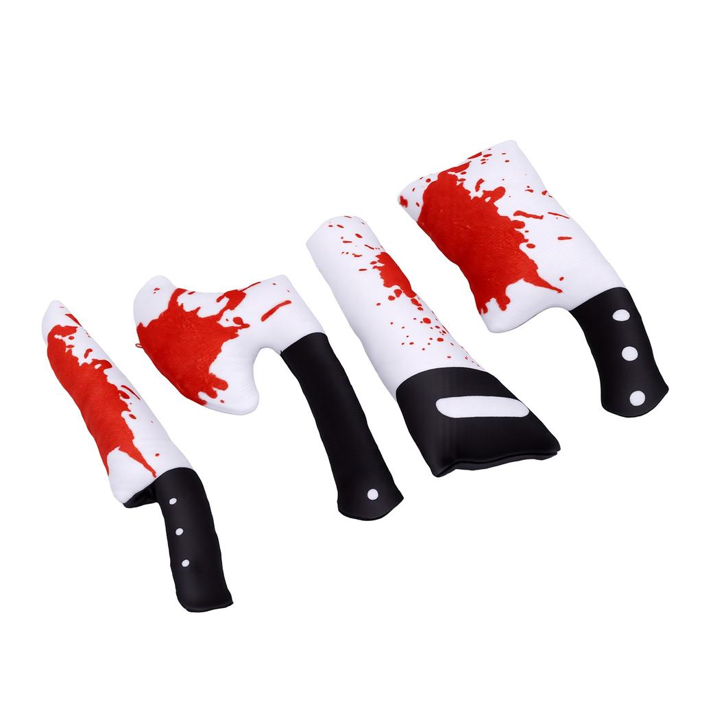 4pcs Halloween Cat Catnip Toys Built in Crinkle Paper Dual Sensory Stimulation Interactive Horror Teething Chew Plush