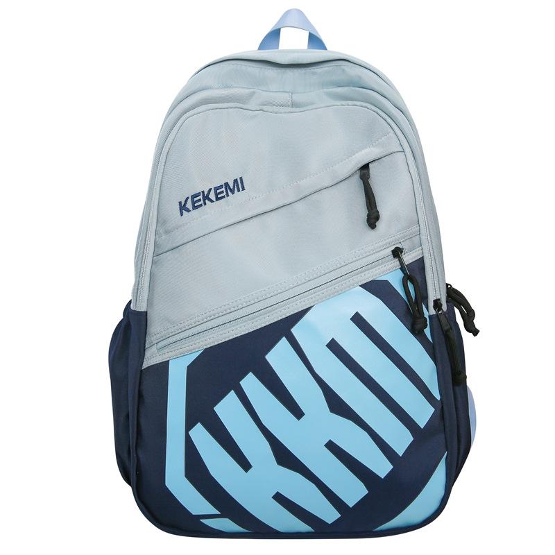 Thickened casual backpack, simple trend letter campus backpack, large capacity outdoor travel schoolbag