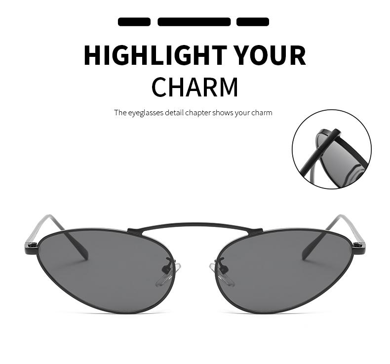 Metal Punk Cat Eye Sunglasses Women Men New One Piece Sun Glasses Lady Trendy Steampunk Cateye Gold Black Eyewear Female