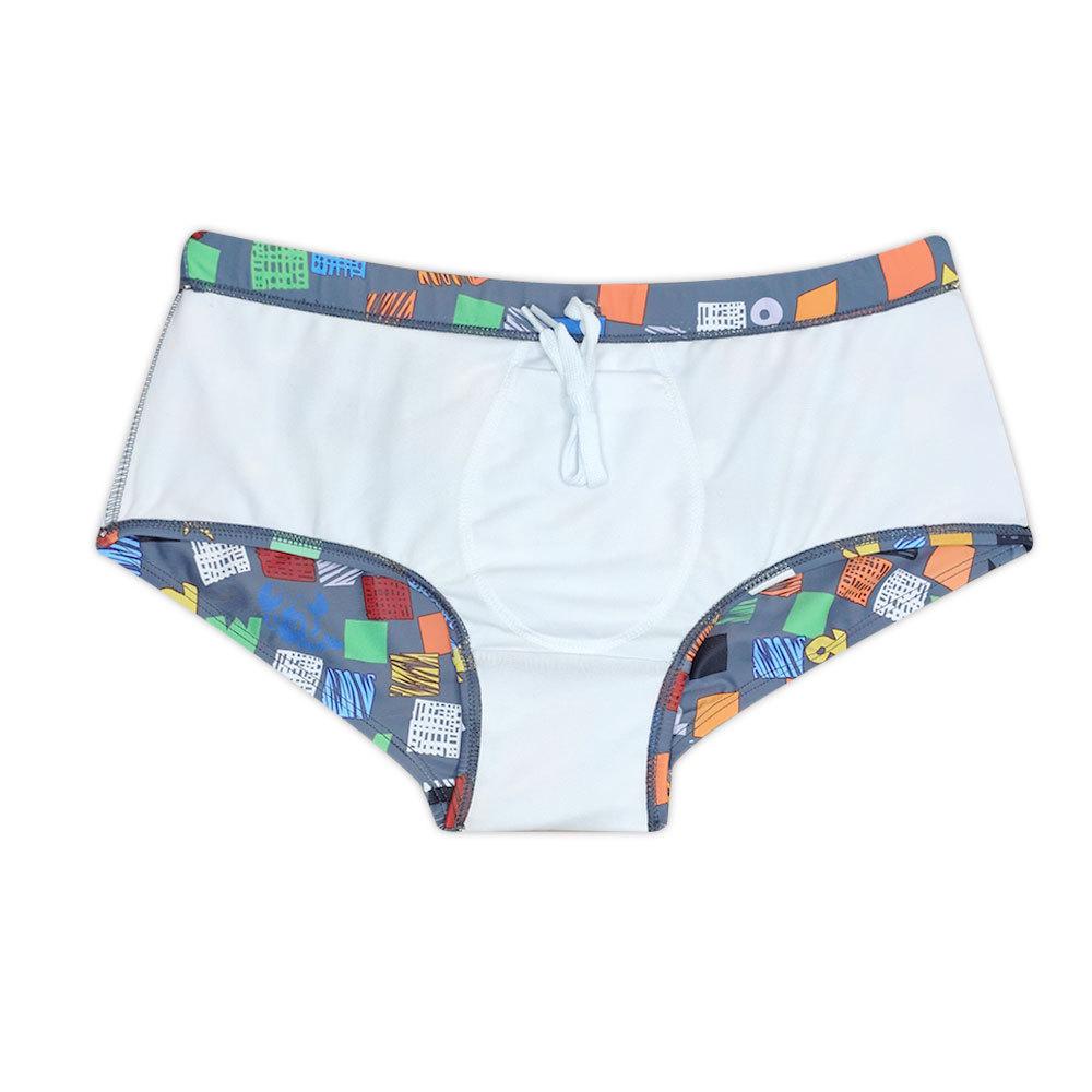 UXH Herren Europäische & Amerikanische Handbemalte Graffiti Low-Rise Badehose: Sexy Lässige Strandshorts