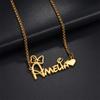 Custom Elegant Charm With Heart Name Bow Necklace For Women Girls Birthday Personalized Stainless Steel Christmas Jewelry Gift