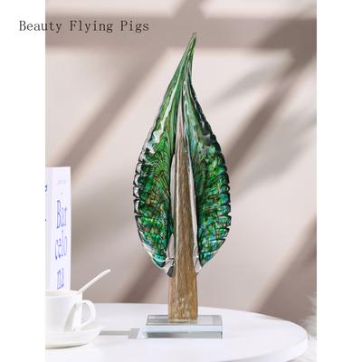 1 Stück Handgefertigtes Kreatives Blatt-Ornament Wohnzimmer Heimdekoration Bürodekoration feng shui Pflanzen Miniatur Figur