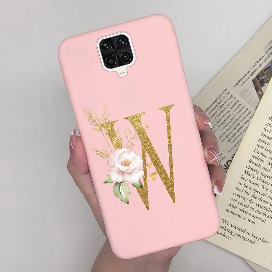 For Xiaomi Redmi Note 9 Pro Case Flowers Letters Silicone Soft TPU Back Cover For Xiomi Redmi Note9 Pro 6.67'' M2003J6B2G Case