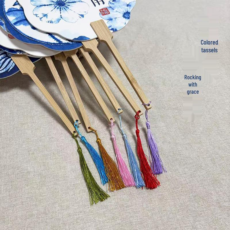 Ancient Style DIY Tie-Dye Cultural Fan - Hand-Crank Yunnan Souvenir.