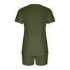 2 Pcs/Set Women Summer Pajamas Suit V Neck Short Sleeve Sleepwear Set Homewear Top Shorts Set Loose Shorts Set Casual Sport Outfit